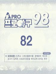 1998 Pro Baseball Stickers #82 Sung-Ki Park Back