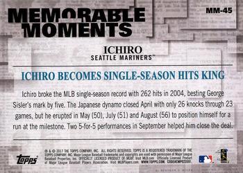 2017 Topps - Memorable Moments #MM-45 Ichiro Back