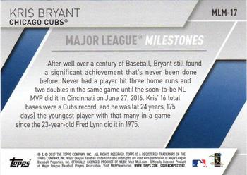 2017 Topps - Major League Milestones #MLM-17 Kris Bryant Back