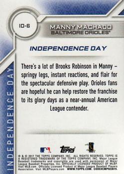2017 Topps - Independence Day #ID-6 Manny Machado Back