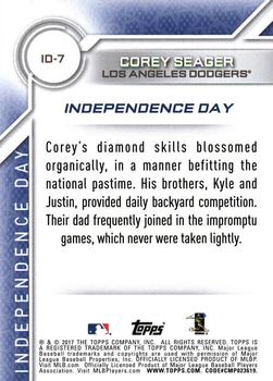 2017 Topps - Independence Day #ID-7 Corey Seager Back