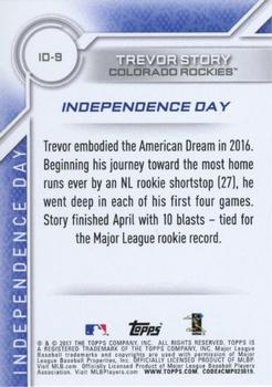 2017 Topps - Independence Day #ID-9 Trevor Story Back