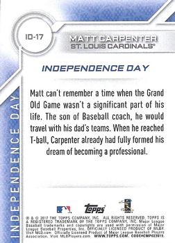 2017 Topps - Independence Day #ID-17 Matt Carpenter Back