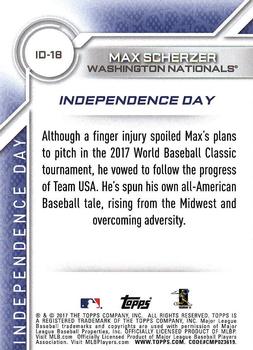 2017 Topps - Independence Day #ID-18 Max Scherzer Back