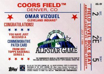 2017 Topps - MLB All-Star Game Commemorative Logo Patch Black #ASL-OV Omar Vizquel Back