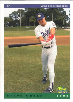 1993 Classic Best Vero Beach Dodgers #6 Steve Green Front