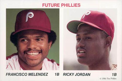 1986 Tastykake Philadelphia Phillies #NNO Francisco Melendez / Ricky Jordan Front