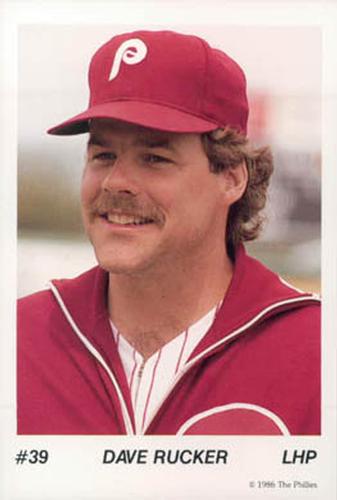 1986 Tastykake Philadelphia Phillies #NNO Dave Rucker Front