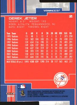 2003 Ultra - Gold Medallion #2 Derek Jeter Back