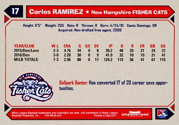 2017 Grandstand New Hampshire Fisher Cats #NNO Carlos Ramirez Back