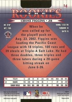 2002 Donruss The Rookies #14 Chone Figgins Back