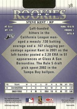 2002 Donruss The Rookies #38 Steve Kent Back