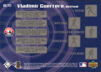 2003 Upper Deck - Big League Breakdown #BL10 Vladimir Guerrero Back