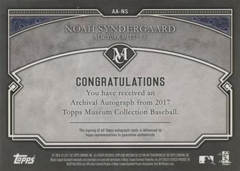 2017 Topps Museum Collection - Archival Autographs #AA-NS Noah Syndergaard Back