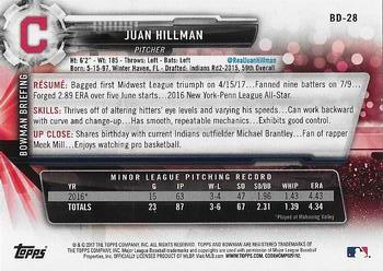 2017 Bowman Draft #BD-28 Juan Hillman Back