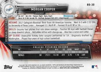 2017 Bowman Draft #BD-30 Morgan Cooper Back