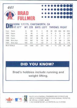 2002 Fleer #441 Brad Fullmer Back