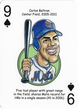 2013 Hero Decks New York Mets Baseball Heroes Playing Cards #9♠ Carlos Beltran Front