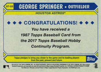 2017 Topps - 1987 Topps Baseball 30th Anniversary Chrome Silver Pack (Series Two) #87-GS George Springer Back