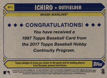 2017 Topps - 1987 Topps Baseball 30th Anniversary Chrome Silver Pack (Series Two) #87-I Ichiro Back