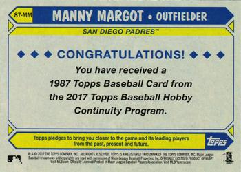 2017 Topps - 1987 Topps Baseball 30th Anniversary Chrome Silver Pack (Series Two) #87-MM Manny Margot Back