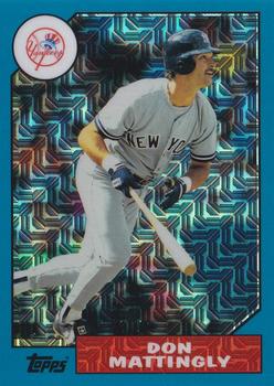 2017 Topps - 1987 Topps Baseball 30th Anniversary Chrome Silver Pack Blue Refractor (Series Two) #87-DM Don Mattingly Front