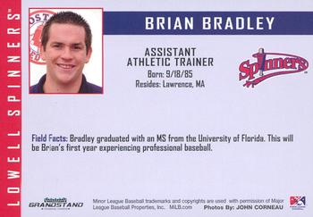 2010 Grandstand Lowell Spinners #NNO Brian Bradley Back