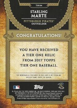 2017 Topps Tier One - Tier One Relics #T1R-SM Starling Marte Back