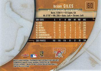 2002 Fleer E-X #60 Brian Giles Back
