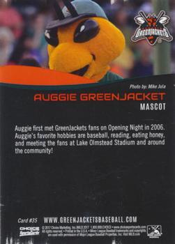 2017 Choice Augusta GreenJackets #35 Auggie Greenjacket Back