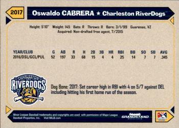 2017 Grandstand Charleston RiverDogs #NNO Oswaldo Cabrera Back