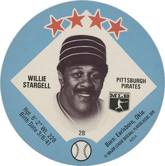1978 Saga Discs #NNO Willie Stargell Front