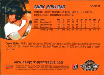 2015 Choice New York-Penn League All-Stars #55 Nick Collins Back