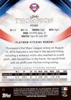 2017 Bowman Platinum #11 Jake Thompson Back