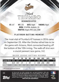 2017 Bowman Platinum #44 Mark Trumbo Back