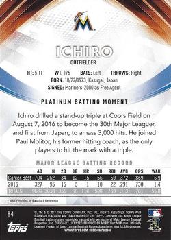 2017 Bowman Platinum #84 Ichiro Back