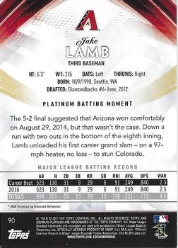 2017 Bowman Platinum #90 Jake Lamb Back