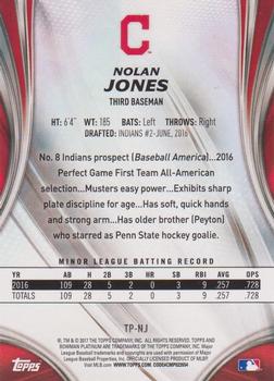 2017 Bowman Platinum - Top Prospects Purple #TP-NJ Nolan Jones Back