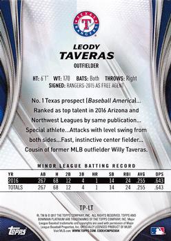 2017 Bowman Platinum - Top Prospects Ice #TP-LT Leody Taveras Back