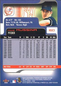 2002 Fleer Focus Jersey Edition #160 Mike Mussina Back