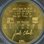 1990 Bandai Sport Star Collector Coins #NNO Jack Clark Back