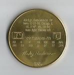 1990 Bandai Sport Star Collector Coins #NNO Rickey Henderson Back
