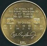 1990 Bandai Sport Star Collector Coins #NNO Cal Ripken Jr. Back
