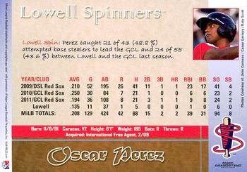 2012 Grandstand Lowell Spinners #NNO Oscar Perez Back