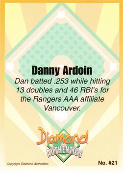2000 Diamond Authentics Autographs - Base Set (unsigned) #21 Danny Ardoin Back
