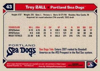 2017 Grandstand Portland Sea Dogs #NNO Trey Ball Back