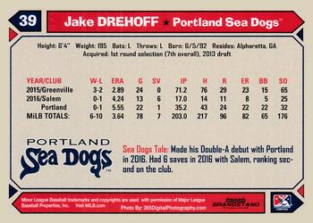 2017 Grandstand Portland Sea Dogs #NNO Jake Drehoff Back