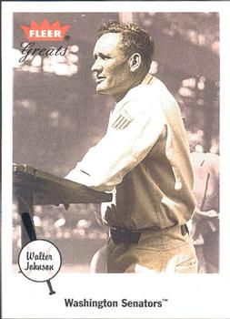 2002 Fleer Greats of the Game #13 Walter Johnson Front