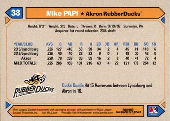 2017 Grandstand Akron RubberDucks #NNO Mike Papi Back