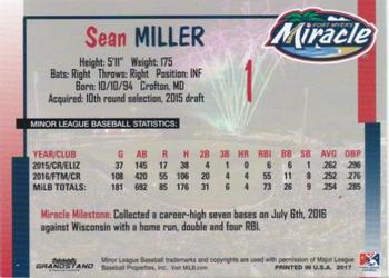 2017 Grandstand Fort Myers Miracle #NNO Sean Miller Back